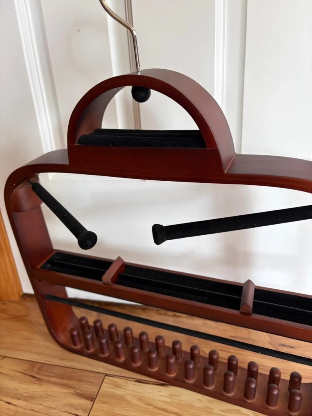 Hanging Wood accessories closet valet organizer keeper Jewelry Ties Belts